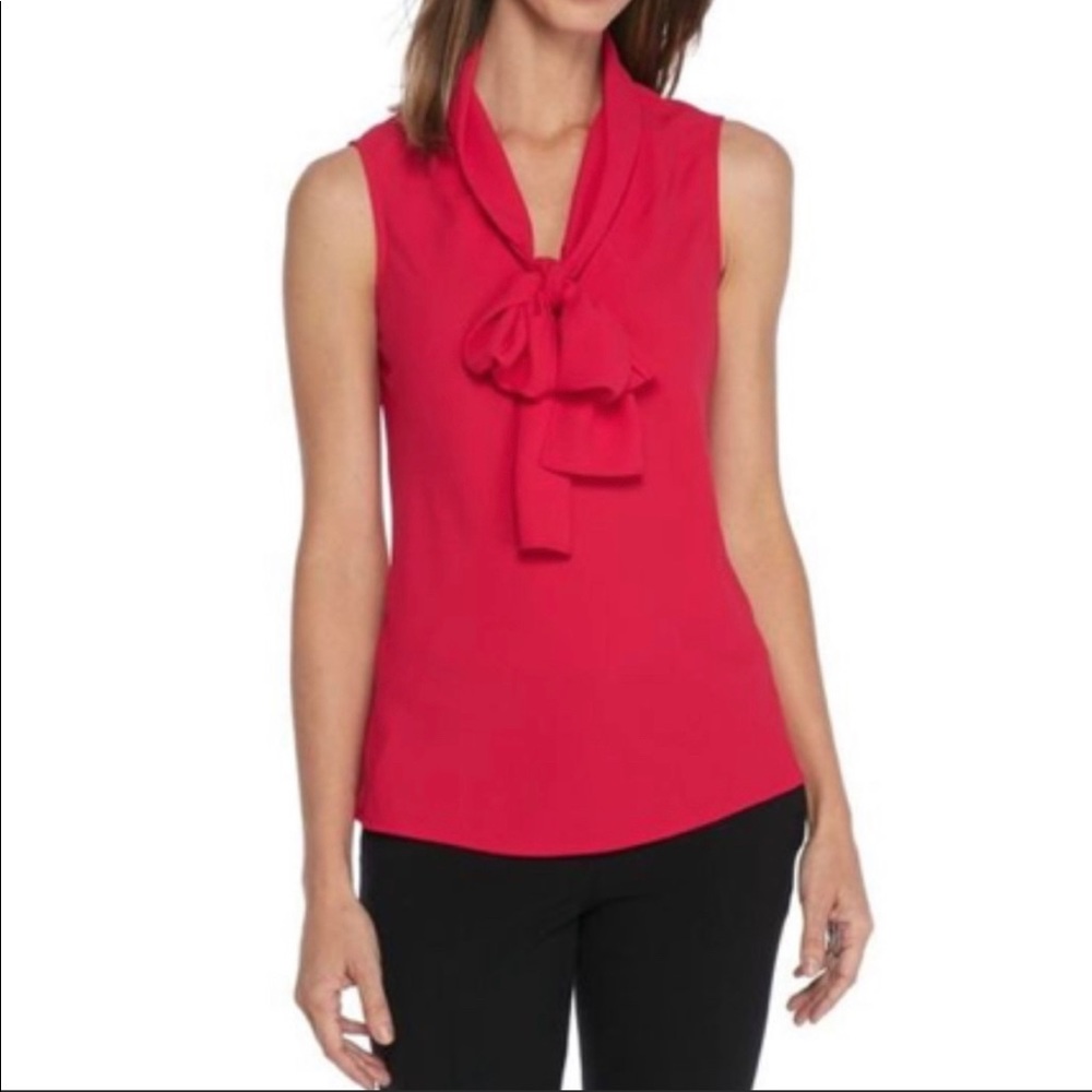 Hot pink sheer tank blouse